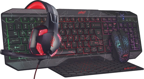 Ruckus 4-in-1 Pro Gaming Kit - RGB Keyboard, LED Mouse, Headset & Mousepad