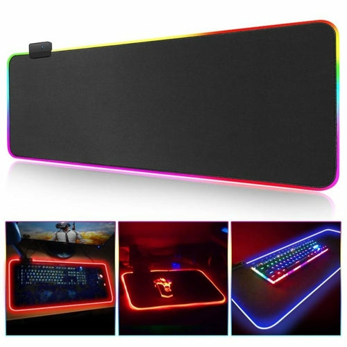Ninja RGB Gaming Keyboard & Mouse Pad — Large Extended, 13 Lighting Modes, Anti-Slip Rubber Base (800 × 300mm)