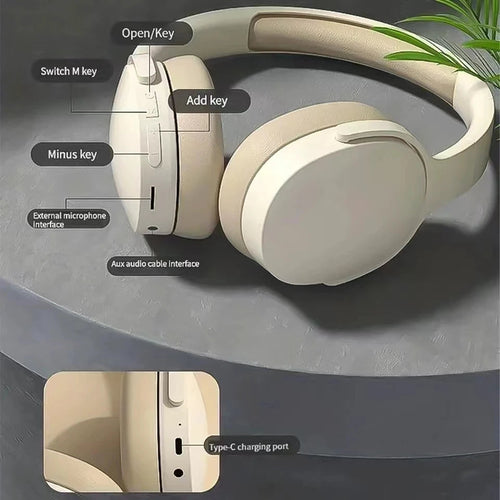 Bluetooth HD Headphones w/ Mic