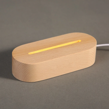 LED Acrylic Note Board w/ Wooden Base -  USB Powered, 3 Variants, Rewritable Message Board