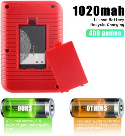 Retro Handheld Game Console - 400 Built-In Classic Games, 3.0" LCD Screen, TV Output & 2-Player Mode