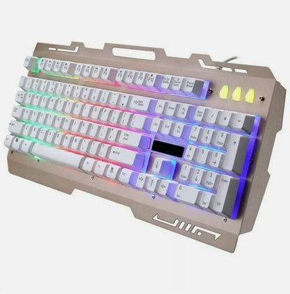 Ninja Dragons NX9 — Wired Gaming Keyboard & Mouse Set, LED Backlit, 104 Keys (White)
