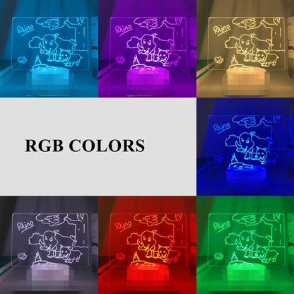 LED Acrylic Note Board w/ Wooden Base -  USB Powered, 3 Variants, Rewritable Message Board