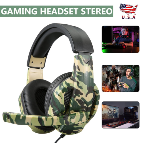 Camouflage Wired Gaming Headset w/Mic