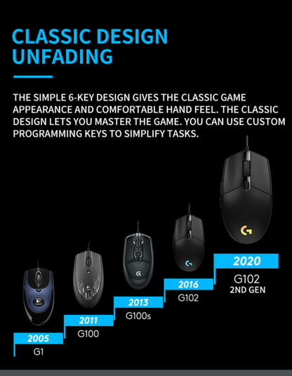 Logitech G102 Wired Gaming Computer Mouse