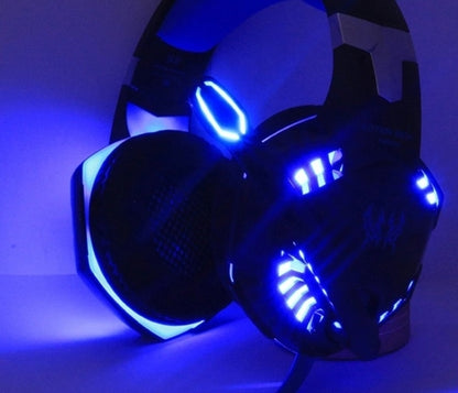 Ninja Dragons G9300 — Wired Gaming Headset w/ Microphone & LED Lighting (Black & Blue)