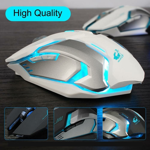 Ninja Dragon X7 Wireless Rechargeable Silent Gaming Mouse (Black & White)