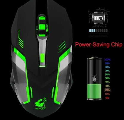 Ninja Dragon X7 Wireless Rechargeable Silent Gaming Mouse (Black & White)