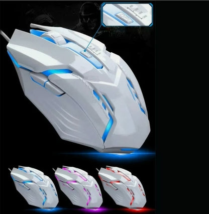 Ninja Dragons NX9 — Wired Gaming Keyboard & Mouse Set, LED Backlit, 104 Keys (White)