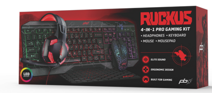 Ruckus 4-in-1 Pro Gaming Kit - RGB Keyboard, LED Mouse, Headset & Mousepad