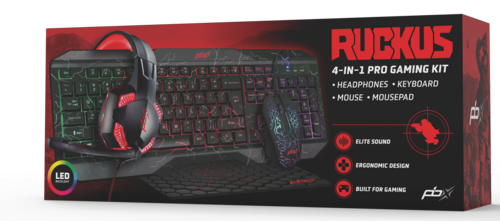 Ruckus 4-in-1 Pro Gaming Kit - RGB Keyboard, LED Mouse, Headset & Mousepad