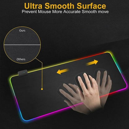 Ninja RGB Gaming Keyboard & Mouse Pad — Large Extended, 13 Lighting Modes, Anti-Slip Rubber Base (800 × 300mm)