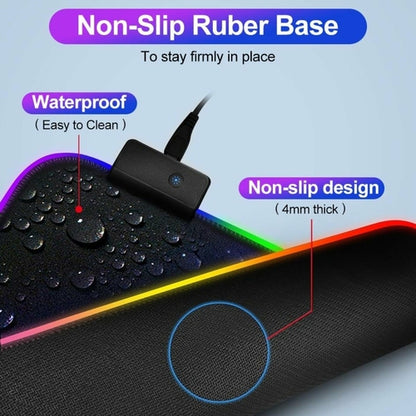 Ninja RGB Gaming Keyboard & Mouse Pad — Large Extended, 13 Lighting Modes, Anti-Slip Rubber Base (800 × 300mm)