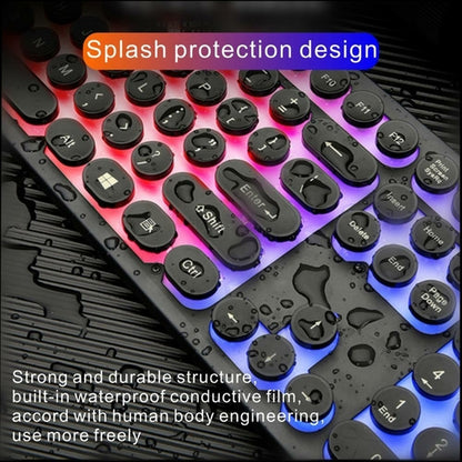 Ninja Dragons Z9i Wired Gaming Keyboard & Mouse Set, Retro Round Keycaps, LED Backlit (White & Black)