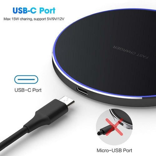 Dragon W9 30W Wireless Charging Pad — Ultra-Slim, USB-C, Qi Compatible