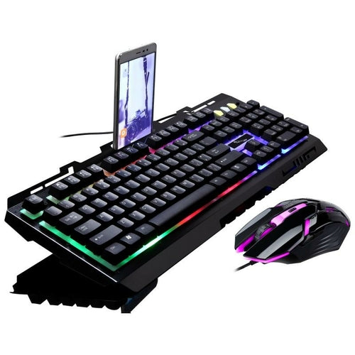 Ninja Dragons NX9 — Wired Gaming Keyboard & Mouse Set, LED Backlit, 104 Keys (White)