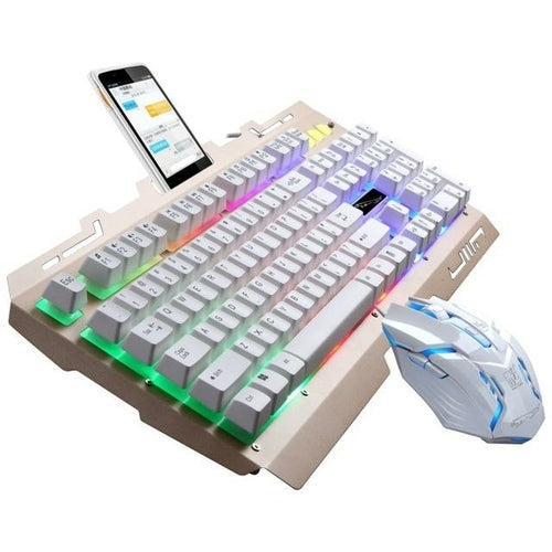 Ninja Dragons NX9 — Wired Gaming Keyboard & Mouse Set, LED Backlit, 104 Keys (White)